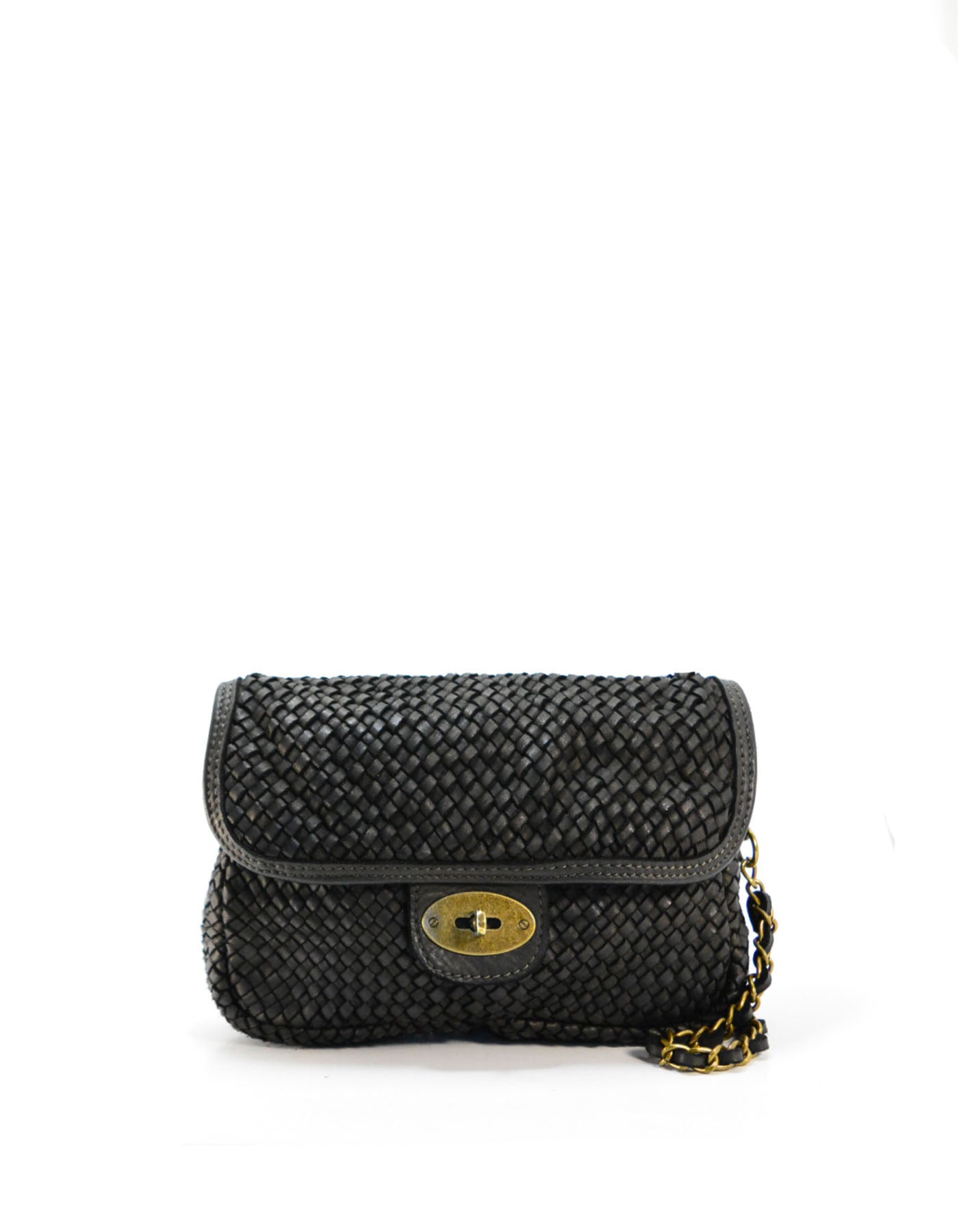 Vintage Woven Leather Shoulder Bag