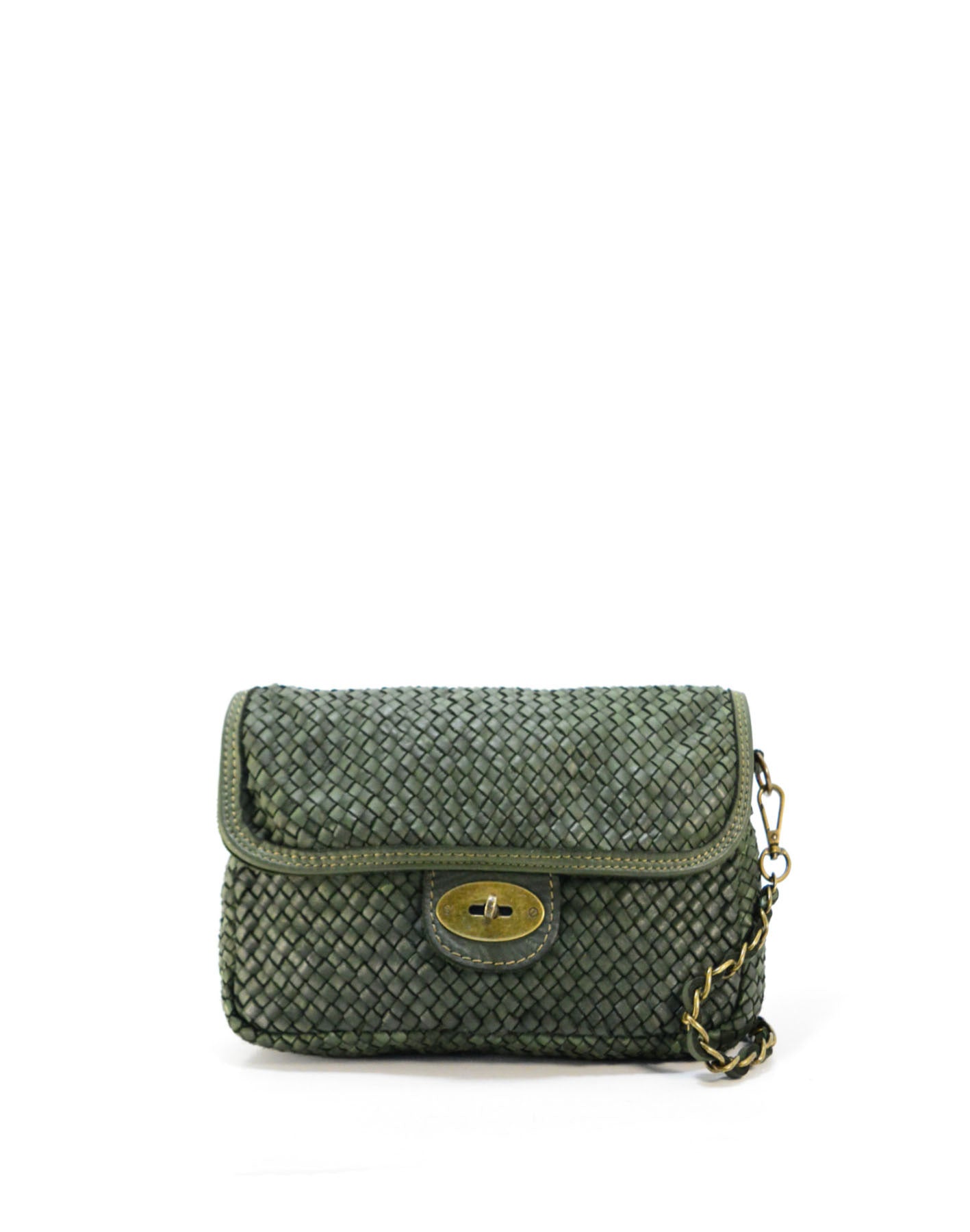 Vintage Woven Leather Shoulder Bag
